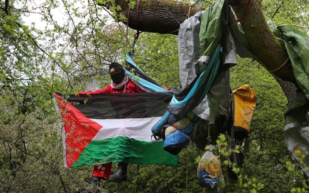 Palestine Action Occupy the Space Adjacent to Leicester’s Israeli Drone Factory