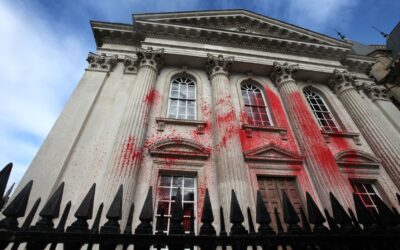 Cambridge Students, in Collaboration With Palestine Action, Spray University Red