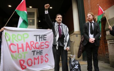 PALESTINE ACTION ACTIVISTS IN FERRANTI 2 CASE WALK OUT OF MANCHESTER CROWN COURT